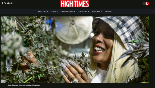 Aunt-Sandy-Moriarty-300x300 Iowa Robinson in her garden is featured in High Times Magazine
